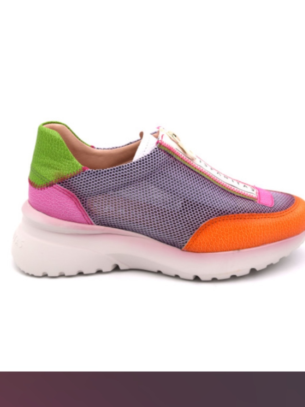 hispanistas Hand made in Spain,Women’s Multicolor Mesh Slip-On Sneaker 7.5